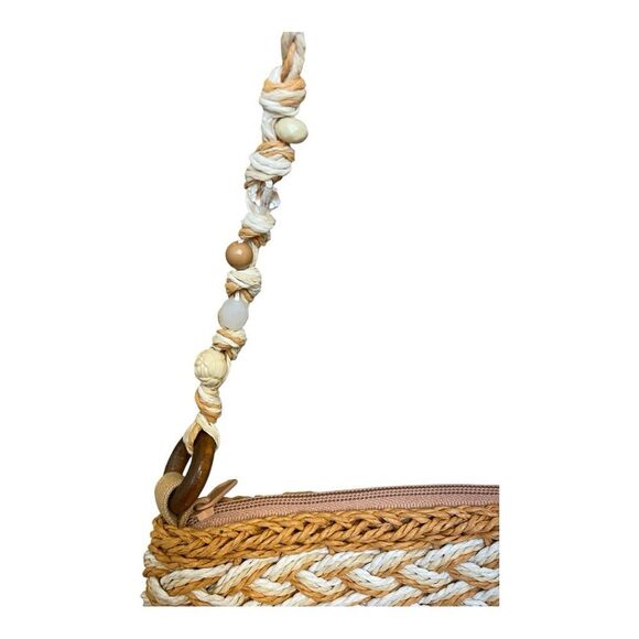 Cappelli Straworld Elegant Woven Straw Crossbody Bag Cream Tan Coastal Grandma - Picture 2 of 10